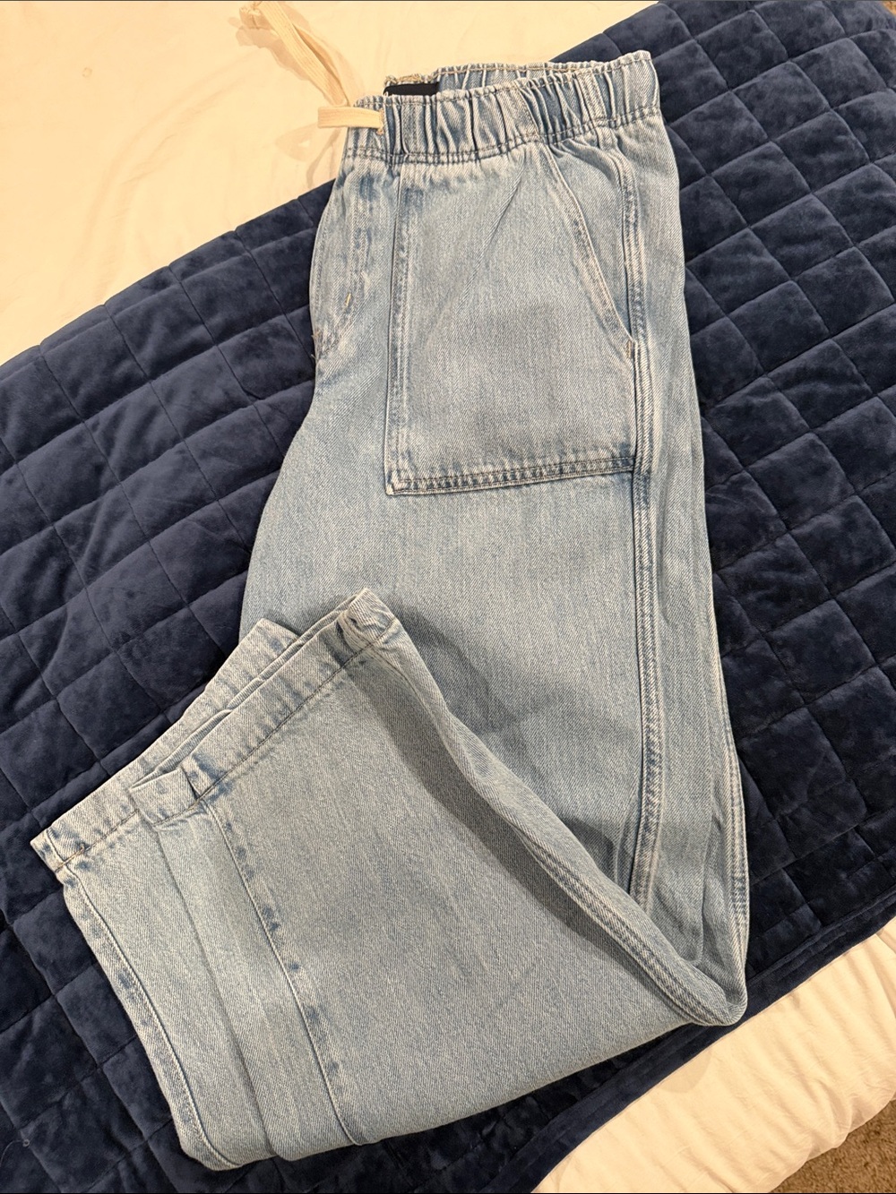 Women’s Gap Light Blue Denim Jogger barrel Jeans-Casual Elastic Waist